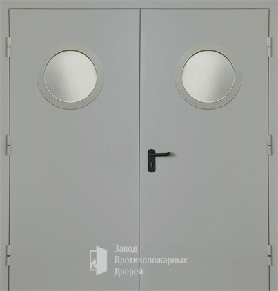 Фото двери «Двупольная с круглым стеклом EI-30» в Егорьевску