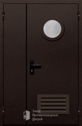 Фото двери «Полуторная с вентиляцией и стеклом №410» в Егорьевску