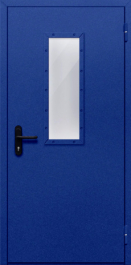 Фото двери «Однопольная со стеклом (синяя)» в Егорьевску